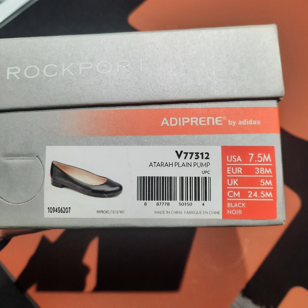 Rockport Adiprene By Adidas Black Leather Flats - Picture 8 of 14